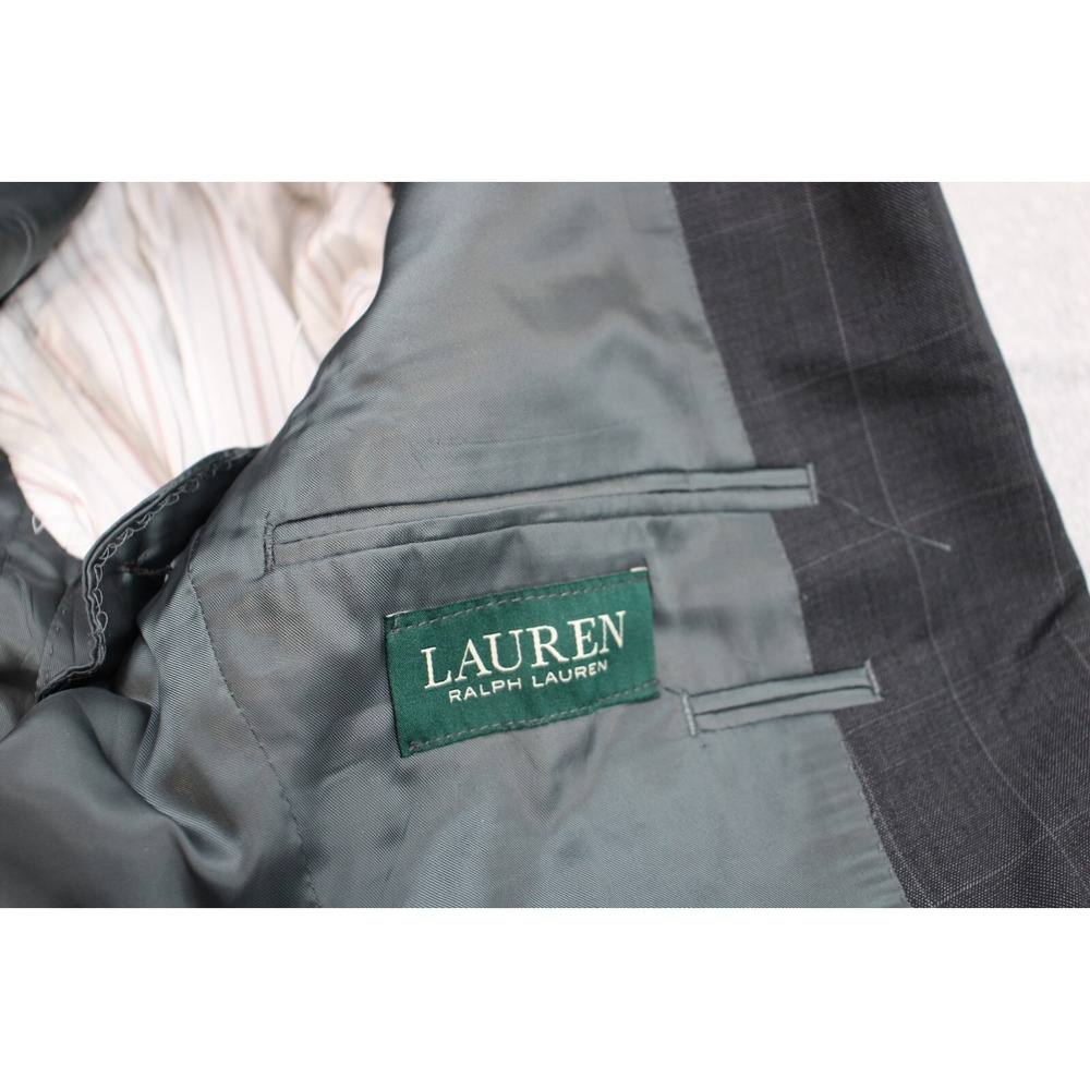 Lauren Ralph Lauren Blazer Men 36R Windowpane 100% Wool 2-Button Single Breast - Picture 3 of 9